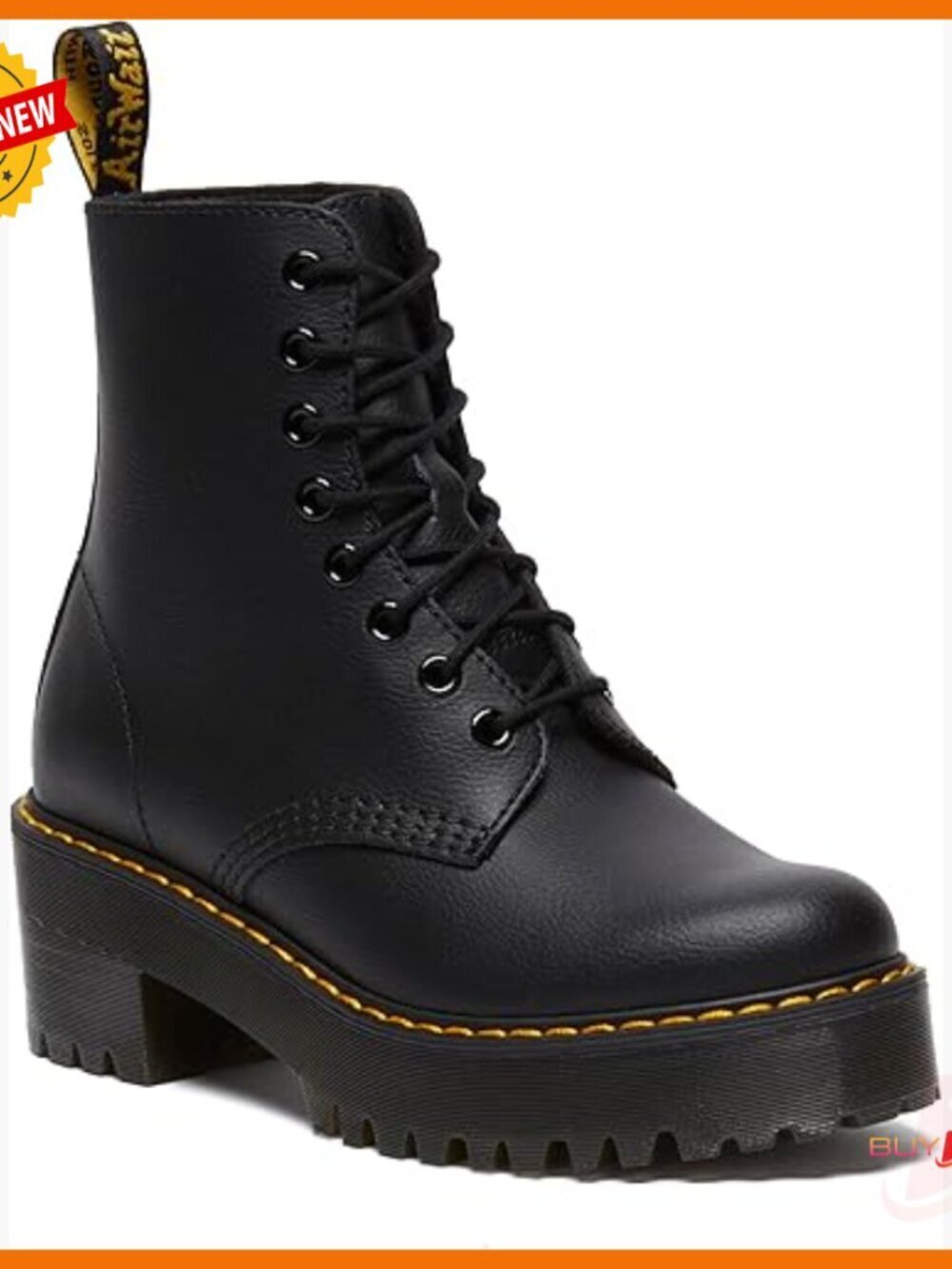 Women's Combat Boots with Block Heel, Lace-Up Ankle Boots